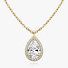 Vertical Halo Pear Lab Diamond Pendant