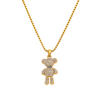 STUDDED TEDDY NECKLACE - 18K GOLD-PLATED