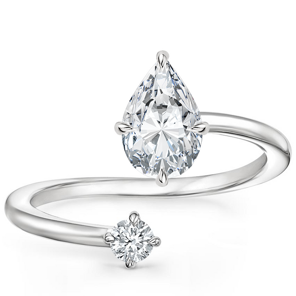 Swirl Toi et Moi Pear Lab Diamond Ring