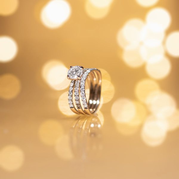 Buy Triple Band Padma Cut Diamond Ring