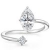 Swirl Toi et Moi Marquise Lab Diamond Ring