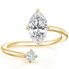 Swirl Toi et Moi Marquise Lab Diamond Ring