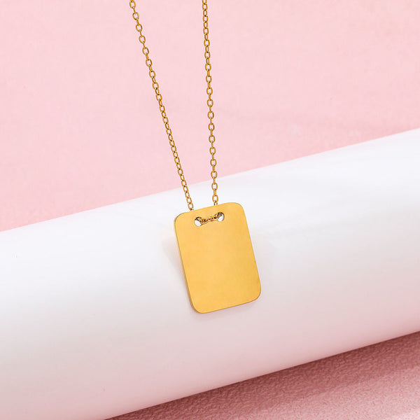 ENGRAVABLE TAG NECKLACE- 18K GOLD-PLATED