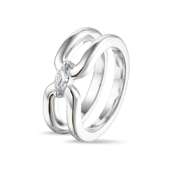 Marquise Curve Lab Grown Diamond Ring