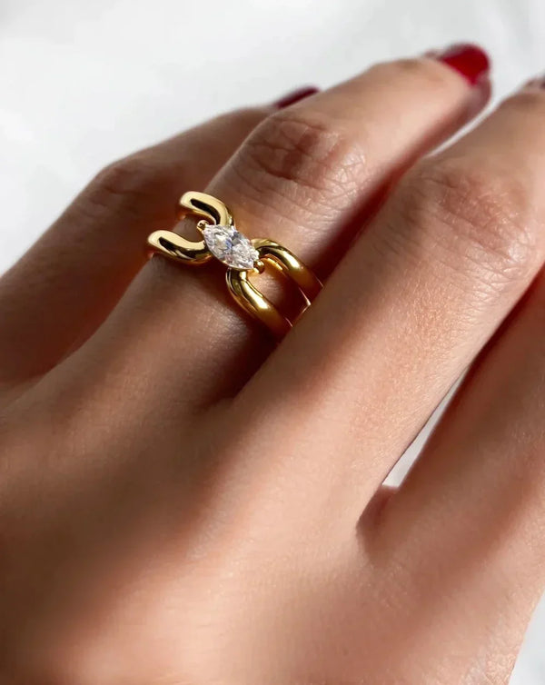 Marquise Curve Lab Grown Diamond Ring