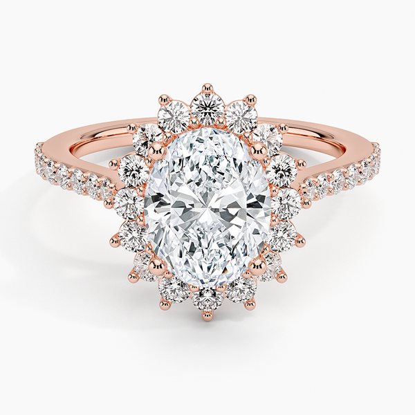 Sun Oval Lab Grown Diamond Engagement Ring