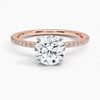 Two Tone Pavé Round Lab Grown Diamond Engagement Ring
