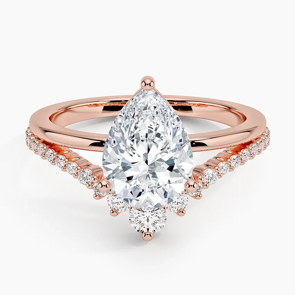 Asma Pear Lab Grown Diamond Engagement Ring
