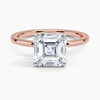 Mixed Metal Asscher Lab Grown Diamond Engagement Ring