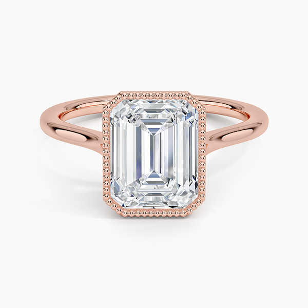 Mahi Bezel Emerald Lab Grown Diamond Engagement Ring