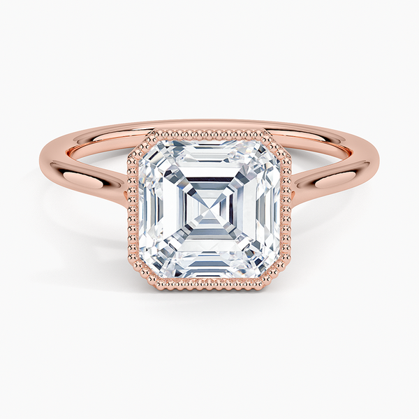 Mahi Bezel Asscher Lab Grown Diamond Engagement Ring