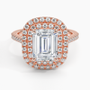Double Halo Emerald Lab Grown Diamond Engagement Ring