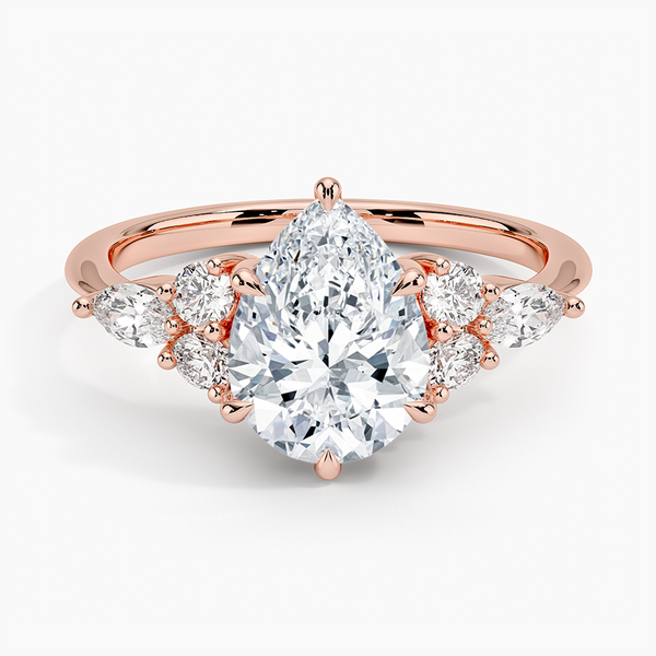 Nazia Pear Lab Diamond Engagement Ring