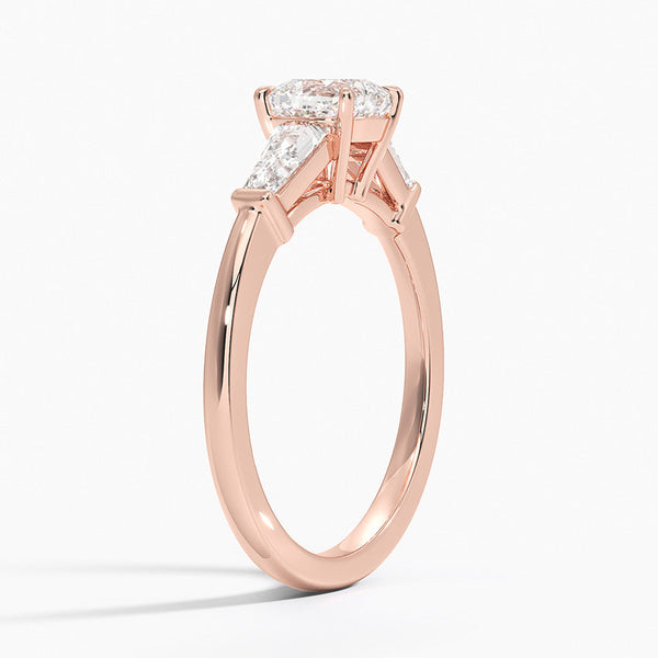 Trifecta Cushion Lab Grown Diamond Engagement Ring