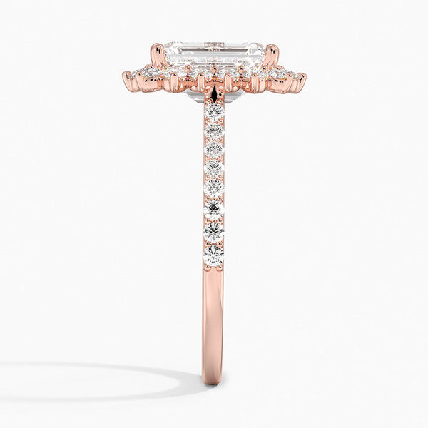 Sun Emerald Lab Grown Diamond Engagement Ring