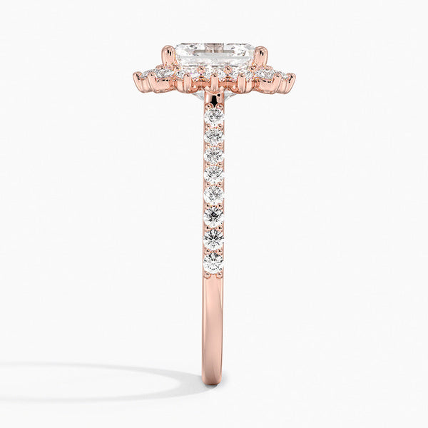 Sun Asscher Lab Grown Diamond Engagement Ring