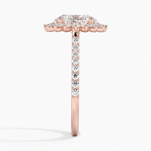 Sun Oval Lab Grown Diamond Engagement Ring