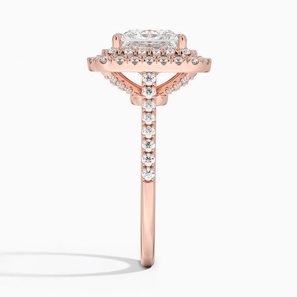 Double Halo Princess Lab Grown Diamond Engagement Ring