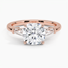 Trifecta Cushion Lab Grown Diamond Engagement Ring