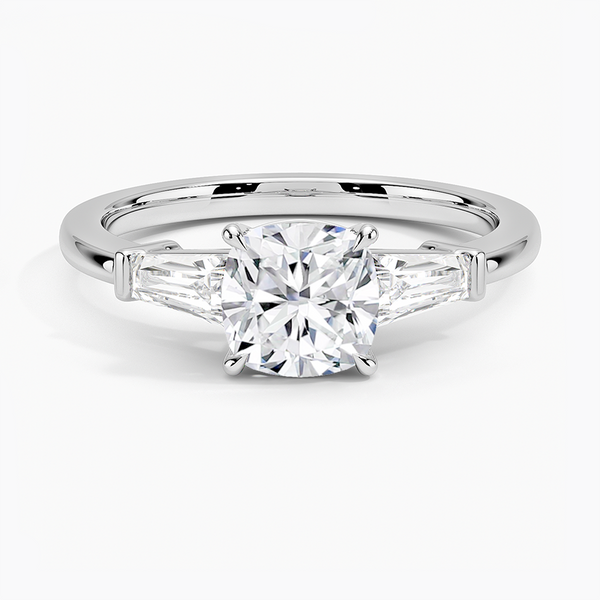Trifecta Cushion Lab Grown Diamond Engagement Ring