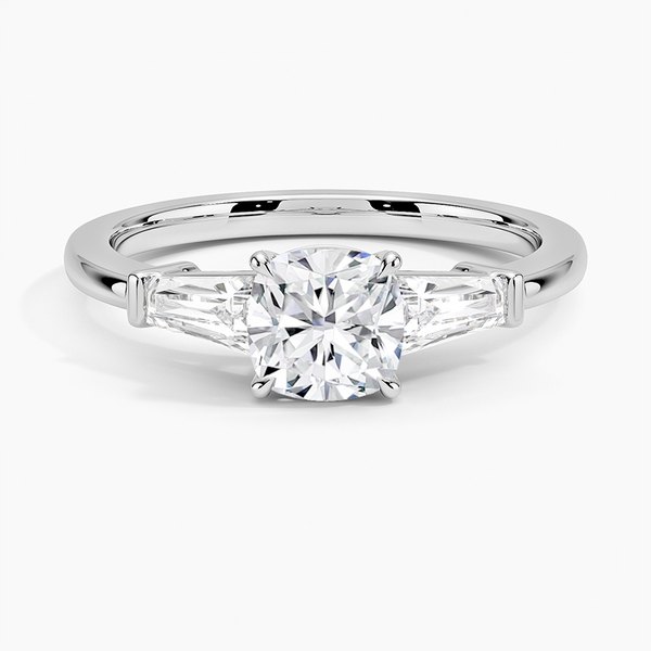 Trifecta Cushion Lab Grown Diamond Engagement Ring
