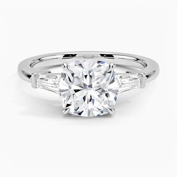 Trifecta Cushion Lab Grown Diamond Engagement Ring