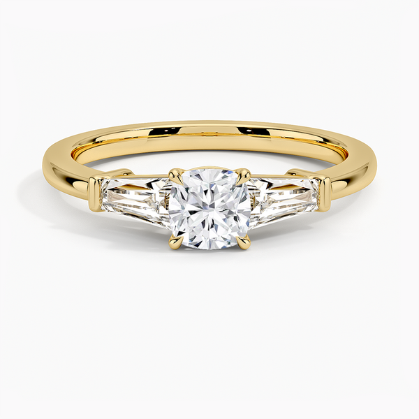 Trifecta Cushion Lab Grown Diamond Engagement Ring