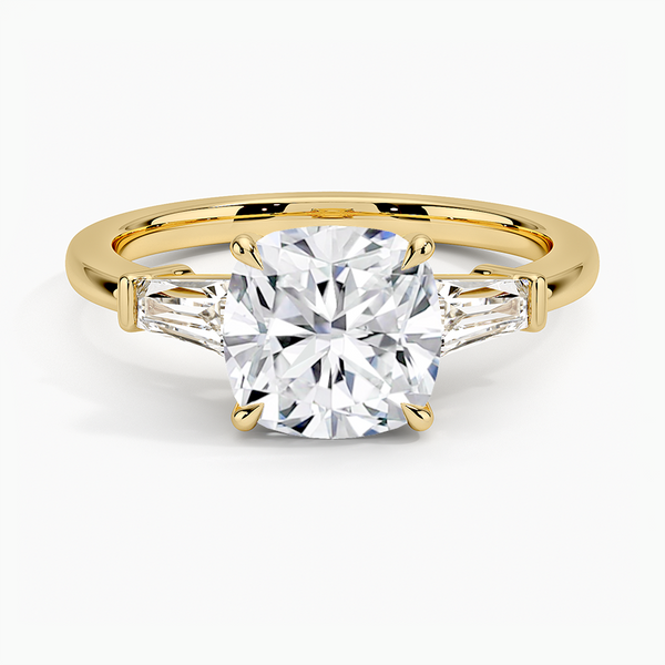 Trifecta Cushion Lab Grown Diamond Engagement Ring
