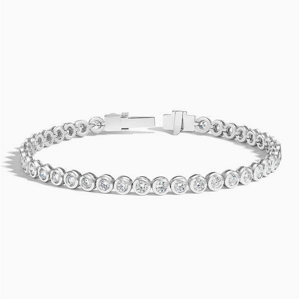 Bezel Round Lab Grown Diamond Tennis Bracelet