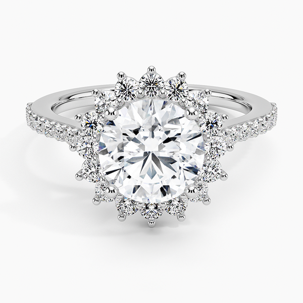Sun Round Lab Grown Diamond Engagement Ring