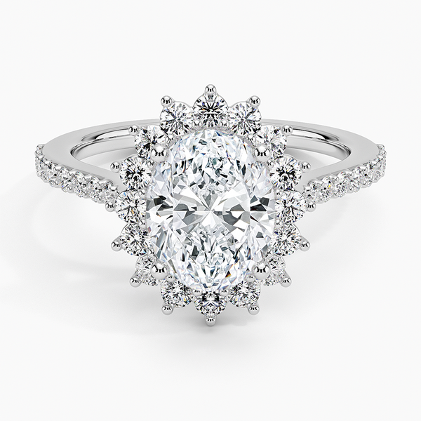 Sun Oval Lab Grown Diamond Engagement Ring
