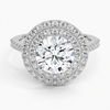 Double Halo Round Lab Grown Diamond Engagement Ring