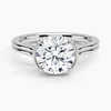 Half Bezel Round Lab Grown Diamond Engagement Ring