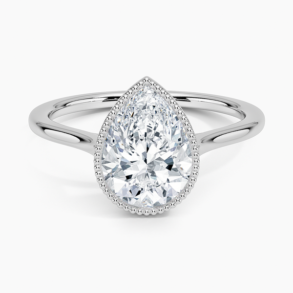Mahi Bezel Pear Lab Grown Diamond Engagement Ring