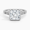 Half Bezel Princess Lab grown Diamond Engagement Ring