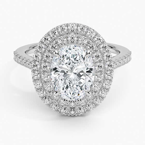 Double Halo Oval Lab Grown Diamond Engagement Ring