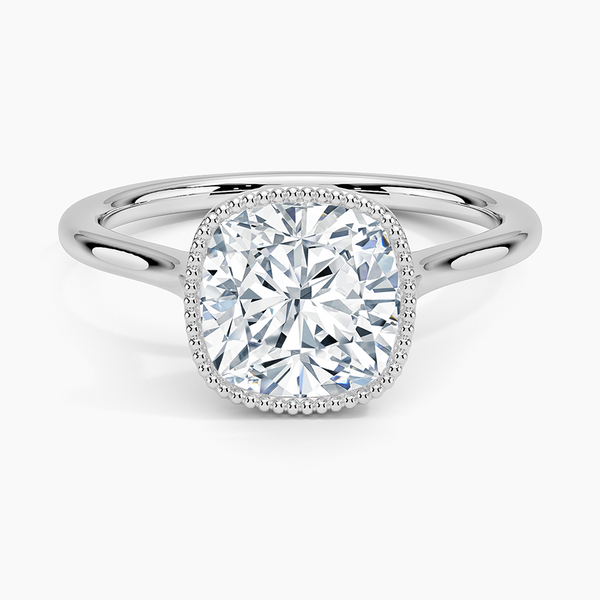Mahi Bezel Cushion Lab Grown Diamond Engagement Ring