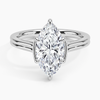 Half Bezel Marquise Lab grown Diamond Engagement Ring
