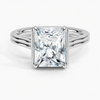 Half Bezel Radiant Lab grown Diamond Engagement Ring