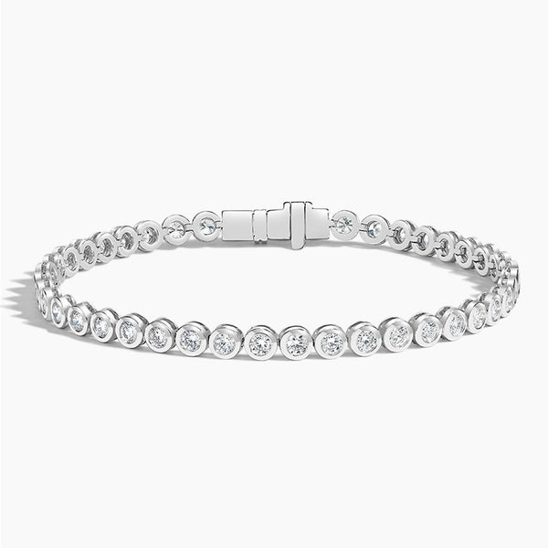 Bezel Round Lab Grown Diamond Tennis Bracelet