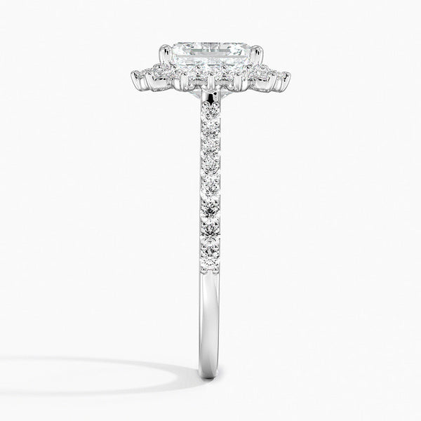 Sun Asscher Lab Grown Diamond Engagement Ring