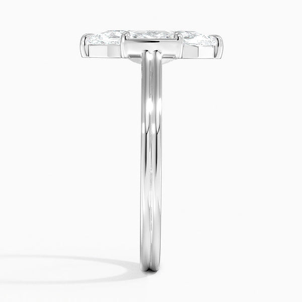 Half Bezel Marquise Lab grown Diamond Engagement Ring