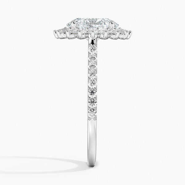 Sun Oval Lab Grown Diamond Engagement Ring