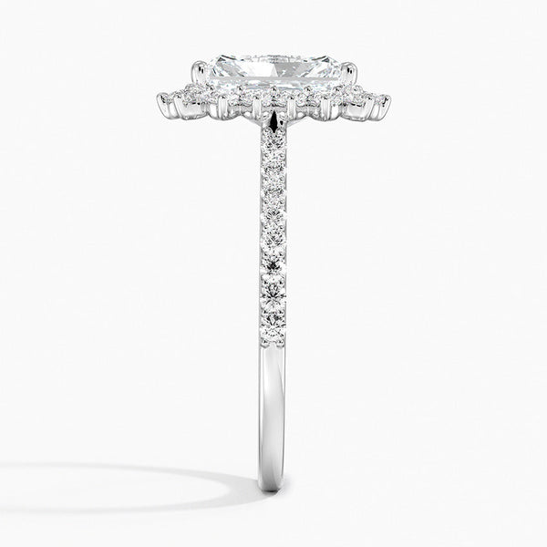 Sun Radiant Lab Grown Diamond Engagement Ring