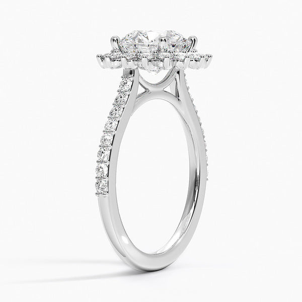 Sun Round Lab Grown Diamond Engagement Ring