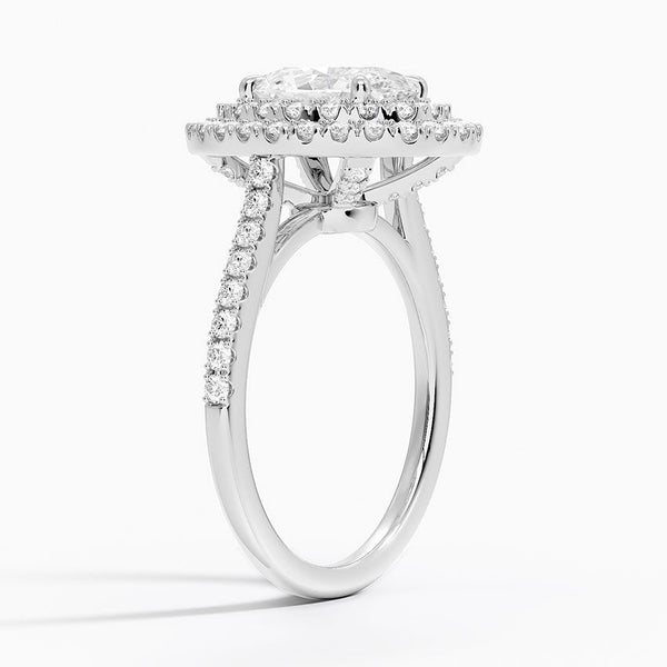 Double Halo Oval Lab Grown Diamond Engagement Ring