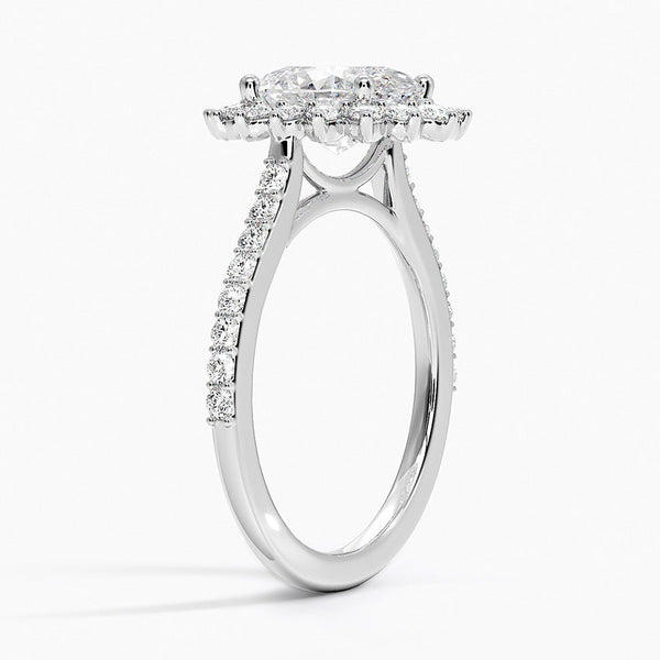 Sun Oval Lab Grown Diamond Engagement Ring