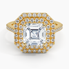 Double Halo Asscher Lab Grown Diamond Engagement Ring