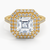 Double Halo Asscher Lab Grown Diamond Engagement Ring