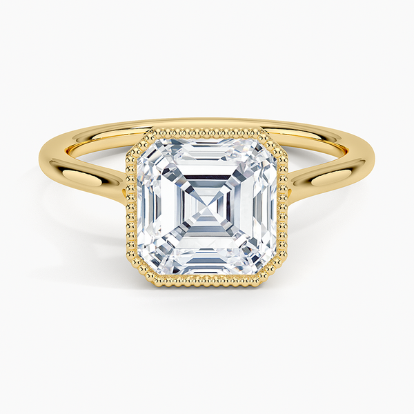 Mahi Bezel Asscher Lab Grown Diamond Engagement Ring
